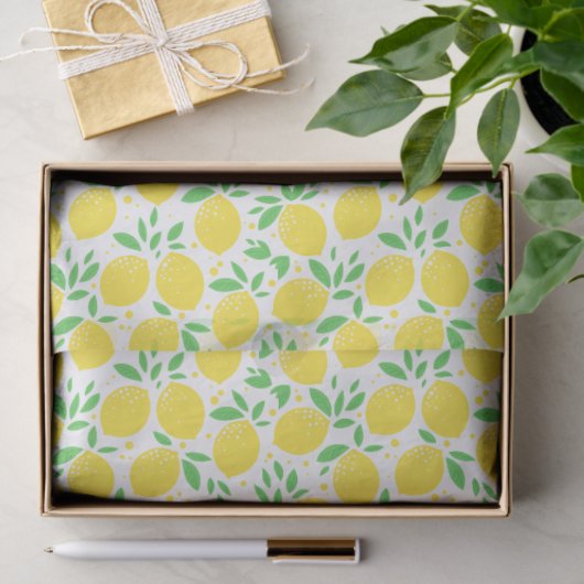 Lemons Leaf Pattern Tissuepapier (Geschenk)