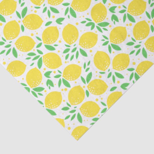 Lemons Leaf Pattern Tissuepapier (Detail)