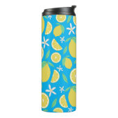 Lemons Leaves en Flowers Lemonade Blue Thermosbeker (Gedraaid links)