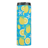 Lemons Leaves en Flowers Lemonade Blue Thermosbeker (Achterkant)