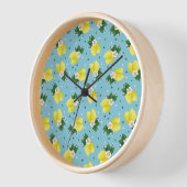 Lemons Leaves White Blossom Turquoise Achtergrond (Hoek)
