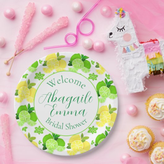 Lemons ledematen zonnige citrus Bridal Shower Invi Papieren Bordje (Feest)