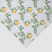 Lemons lekt witte Tegels botanische vruchten Tissuepapier (Detail)