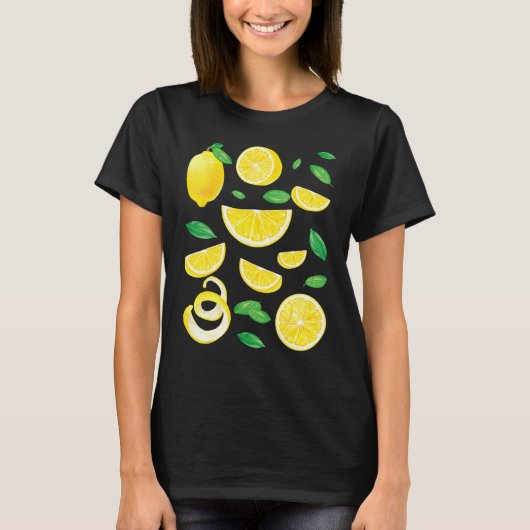 Lemons Lemon Slices Fruit Slices Lemonade Citrus S T-shirt (Voorkant)