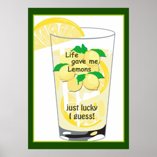 Lemons Lemonade Funny Lucky Poster 20 x 28 (Voorkant)