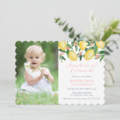 Lemons Lemonade Summer Birthday Party PhotoCard Kaart (Staand voorkant)