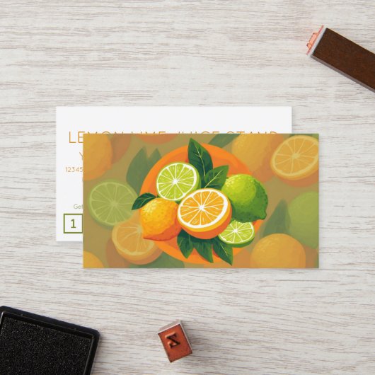 LEMONS LIMES customer loyalty punch card (Voorkant / Achterkant in situ)