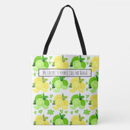 Lemons limoen sunny citrus gift voor haar tote bag