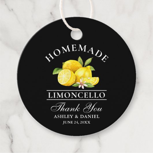 Lemons Limoncello Hartelijk dank voor de zwarte ro Bedankjes Labels (Voorkant)
