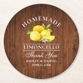 Lemons Limoncello Wedding Faux Wood Ronde Kartonnen Onderzetter (Voorkant)
