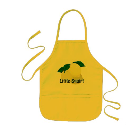Lemons Little Squirt Kinder Yellow Apron Schort (Voorkant)