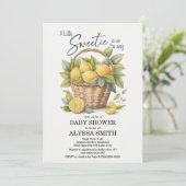 Lemons Little Sweetie Baby shower Kaart (Staand voorkant)