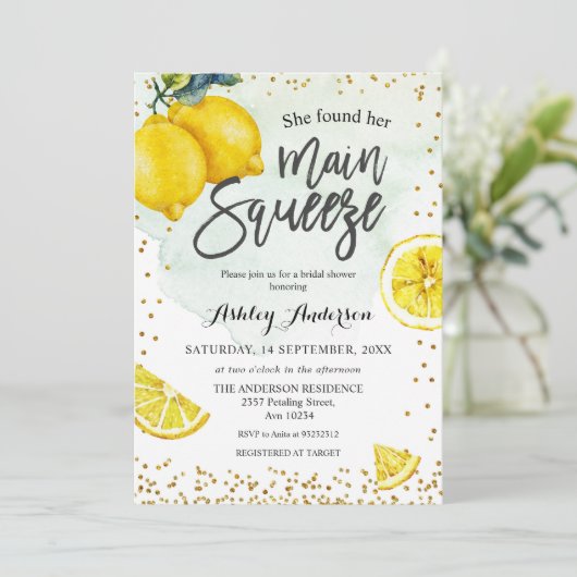 Lemons Main Squeeze Vrijgezellenfeest Kaart (Staand voorkant)
