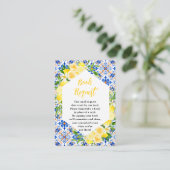 Lemons Mediterranean Baby Shower Book Request Informatiekaartje (Staand voorkant)
