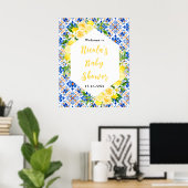 Lemons Mediterranean Baby Shower Welcome Poster (Thuiskantoor)