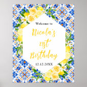 Lemons Mediterranean Birthday Welcome Poster (Voorkant)