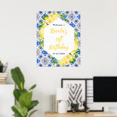 Lemons Mediterranean Birthday Welcome Poster (Thuiskantoor)