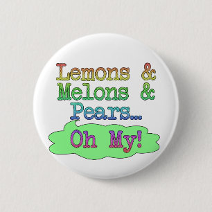 Lemons, Meloenen, Peren, Oh mijn! Ronde Button 5,7 Cm