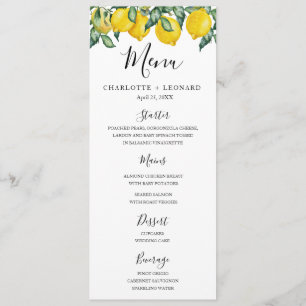 Lemons Menu sjabloon