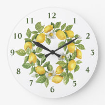 Lemons met groene gele ronde wandklok