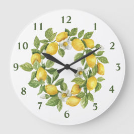 Lemons met groene gele ronde wandklok