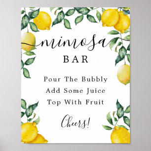 Lemons Mimosa Bar Poster