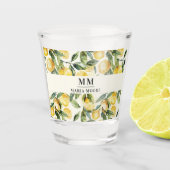 Lemons monogram initiaal naam shot glas (Voorkant)