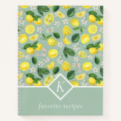 Lemons Monogram Recipe Book Notitieboek (Voorkant)