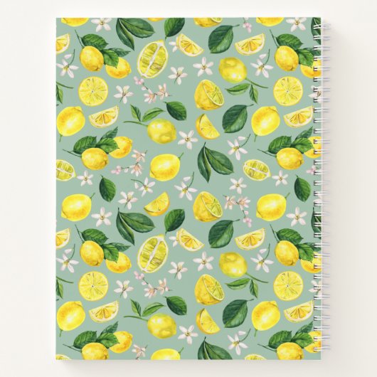 Lemons Monogram Recipe Book Notitieboek (Achterkant)
