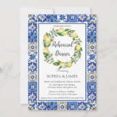 Lemons Mosaic Tegel Mediterranean Rehearsal Dinner Kaart (Voorkant)