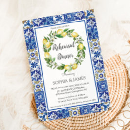 Lemons Mosaic Tegel Mediterranean Rehearsal Dinner Kaart