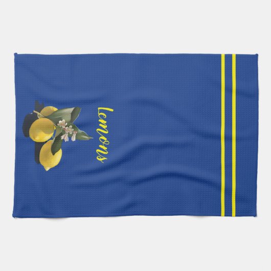 Lemons Navy Blue Kitchen Towel Theedoek (Horizontaal)