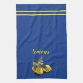 Lemons Navy Blue Kitchen Towel Theedoek (Verticaal)