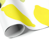 Lemons Ombre Monogram in Bright Geel Groen Wit Cadeaupapier (Rol Hoek)