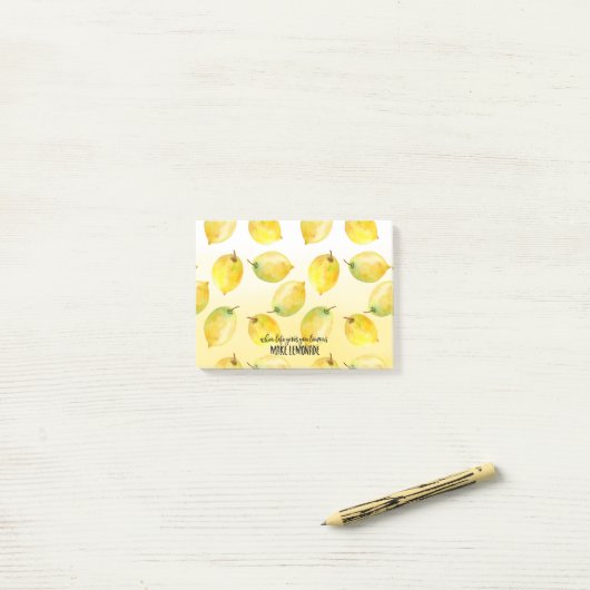 Lemons ombre waterverf inspirerend quote post-it® notes (Op bureau)