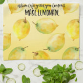 Lemons ombre waterverf inspirerend quote theedoek (Gevouwen)