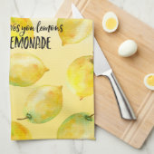 Lemons ombre waterverf inspirerend quote theedoek (Quarter Fold)