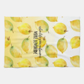 Lemons ombre waterverf inspirerend quote theedoek (Horizontaal)