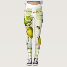 Lemons op Apple Green Stripes Leggings