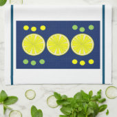 Lemons op blauw theedoek (Gevouwen)