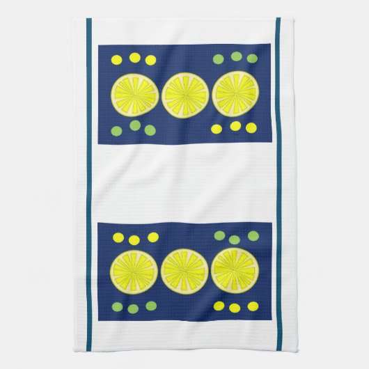 Lemons op blauw theedoek (Verticaal)