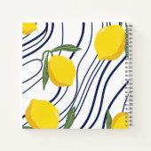 Lemons op Blue Curved Botanical Gift Summer Party Notitieboek (Achterkant)