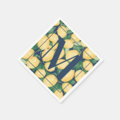 Lemons op het Blauwe Monogram van de marine Servet (Hoek)