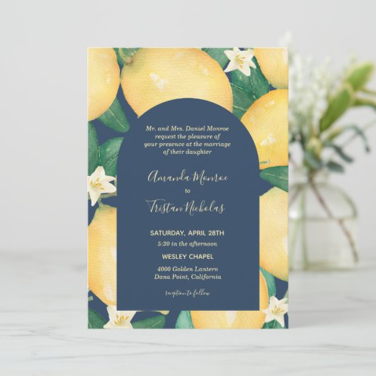 Lemons op het marinevertrouwen in één uitnodiging (Staand voorkant)