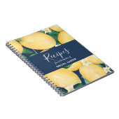Lemons op marineblauw, speciaal gepersonaliseerd r notitieboek (Rechterzijde)