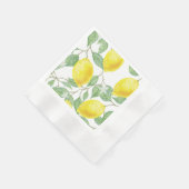 Lemons op papier voor wijnontwerpen servet (Hoek)