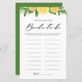 Lemons & Oranges How Old was the Bride Photo Game (Voorkant / Achterkant)