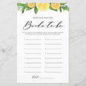 Lemons & Oranges How Old was the Bride Photo Game (Voorkant)