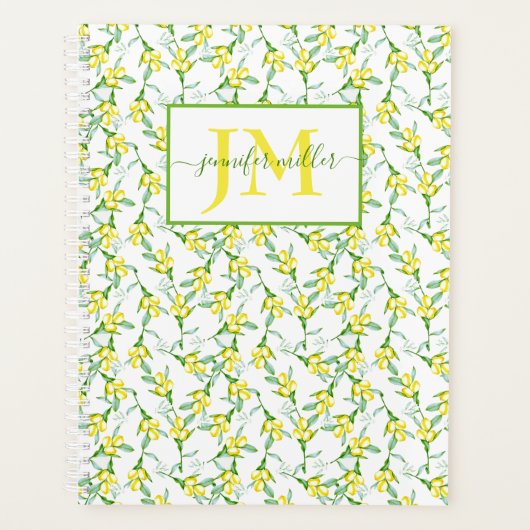 Lemons patroon gepersonaliseerd planner (Voorkant)