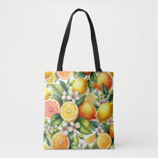 Lemons Patroon Tote Bag (Voorkant)